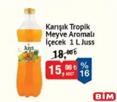 JUSS 1000 ML KARIŞIK TROPİK MEYVE AROMALI İÇECEK
